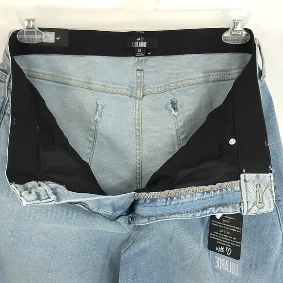 LuLaRoe Flare Jeans Women's 34 Light Blue Denim Slimming Panel - Picture 9 of 11